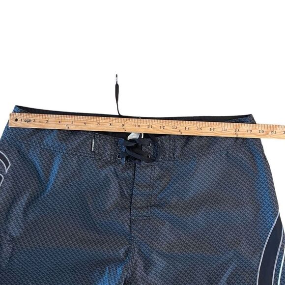 Quiksilver Mens Board Shorts Swimwear Drawstring Strap Gray Black Logo Size 40 - Picture 4 of 7